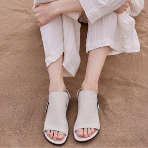 Arche Audali Taupe Leather Peep Toe Slingback Sandals 40 US 9 Comfort Minimalist